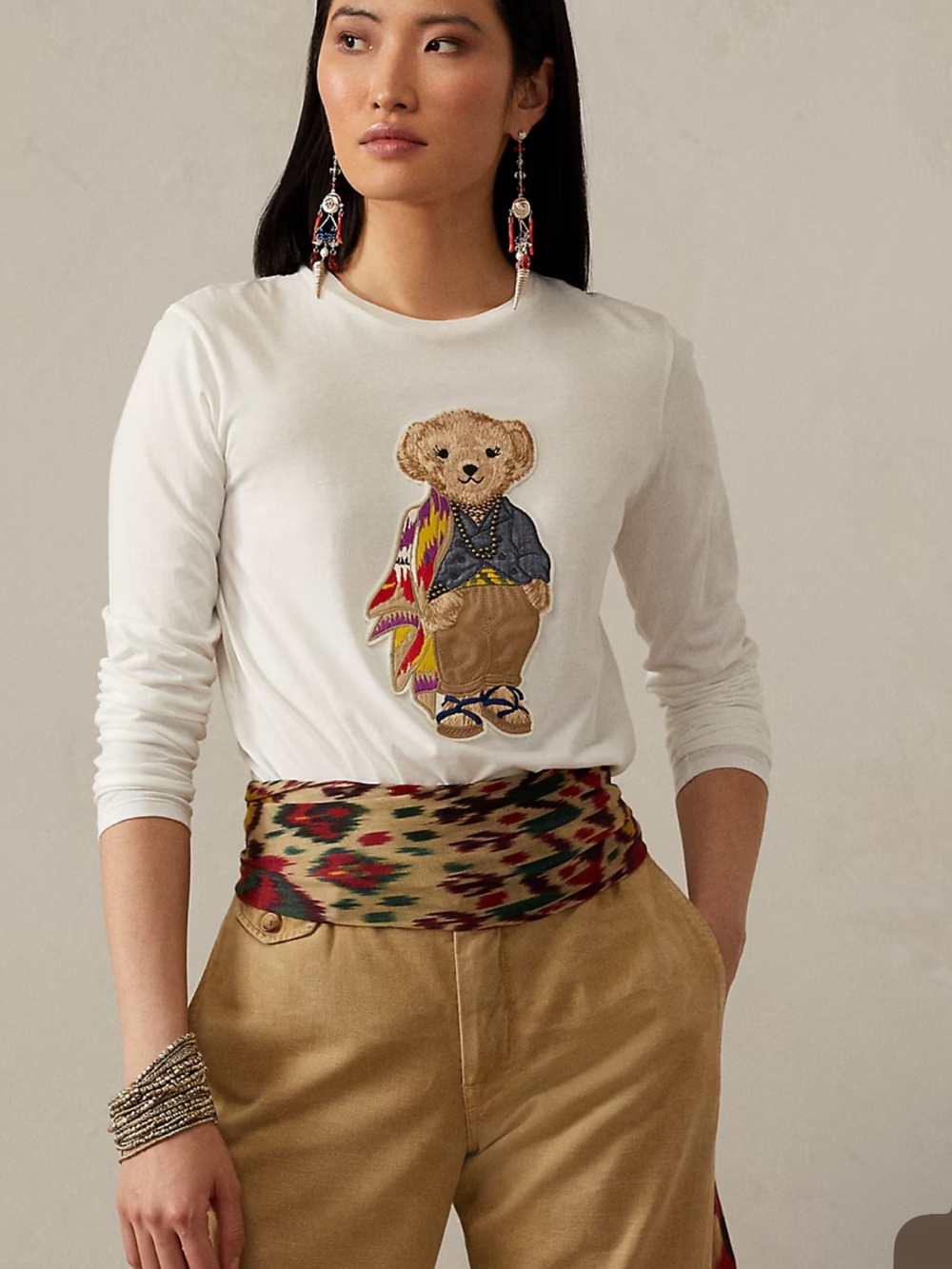 Ralph Lauren ISLAND POLO BEAR Long Sleeve Tee Embroidered Bear $450 SoldOUT 2002